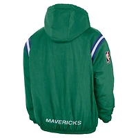 Men's Nike Green Dallas Mavericks Hardwood Classics Therma-FIT Half-Zip Hooded Windbreaker