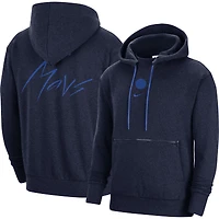 Chandail à capuchon enfiler Nike Dallas Mavericks Courtside Versus Flight pour homme - Bleu marine chiné