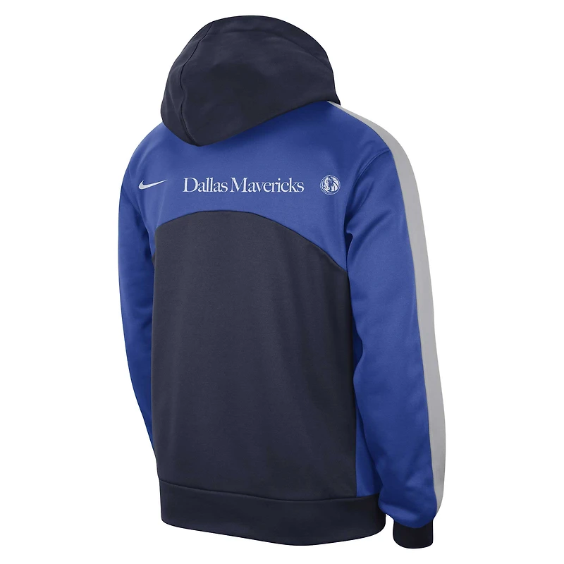 Sweat à capuche Nike pour homme bleu marine/bleu Dallas Mavericks Authentic Starting Five Force Performance