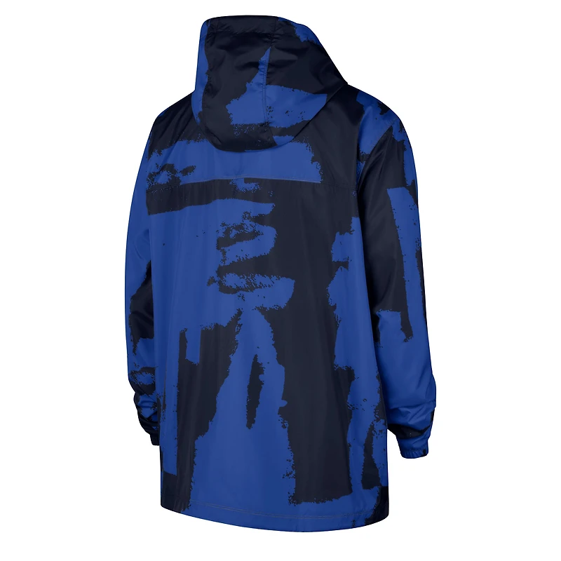 Men's Nike Navy/Blue Dallas Mavericks Courtside Club Premium Woven Full-Zip Hooded Jacket