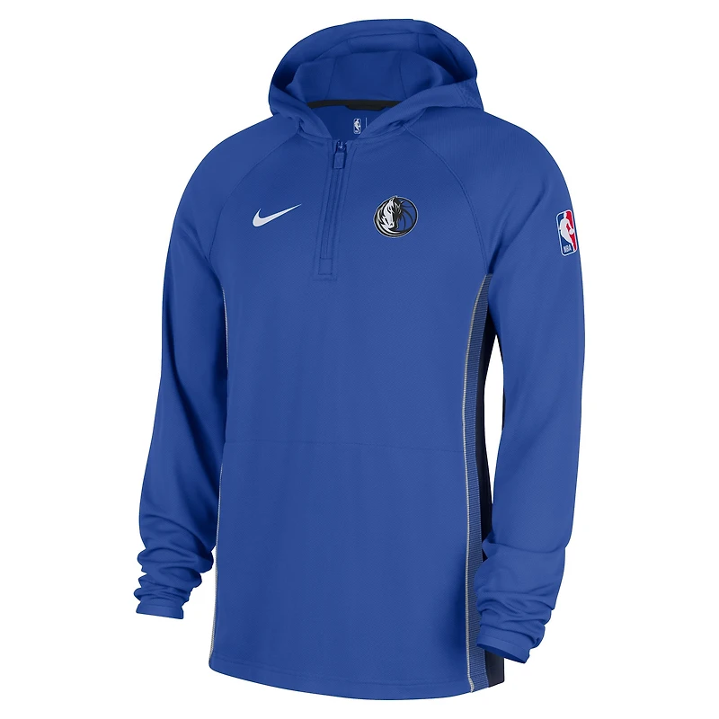 Veste à capuche Nike Royal Dallas Mavericks Authentic On Court Zone Quarter-Zip Dri-FIT pour homme
