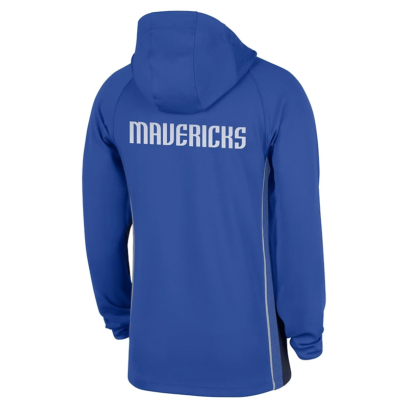 Veste à capuche Nike Royal Dallas Mavericks Authentic On Court Zone Quarter-Zip Dri-FIT pour homme