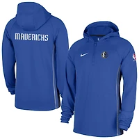 Men's Nike  Royal Dallas Mavericks Authentic On Court Zone Quarter-Zip Dri-FIT Hoodie Jacket