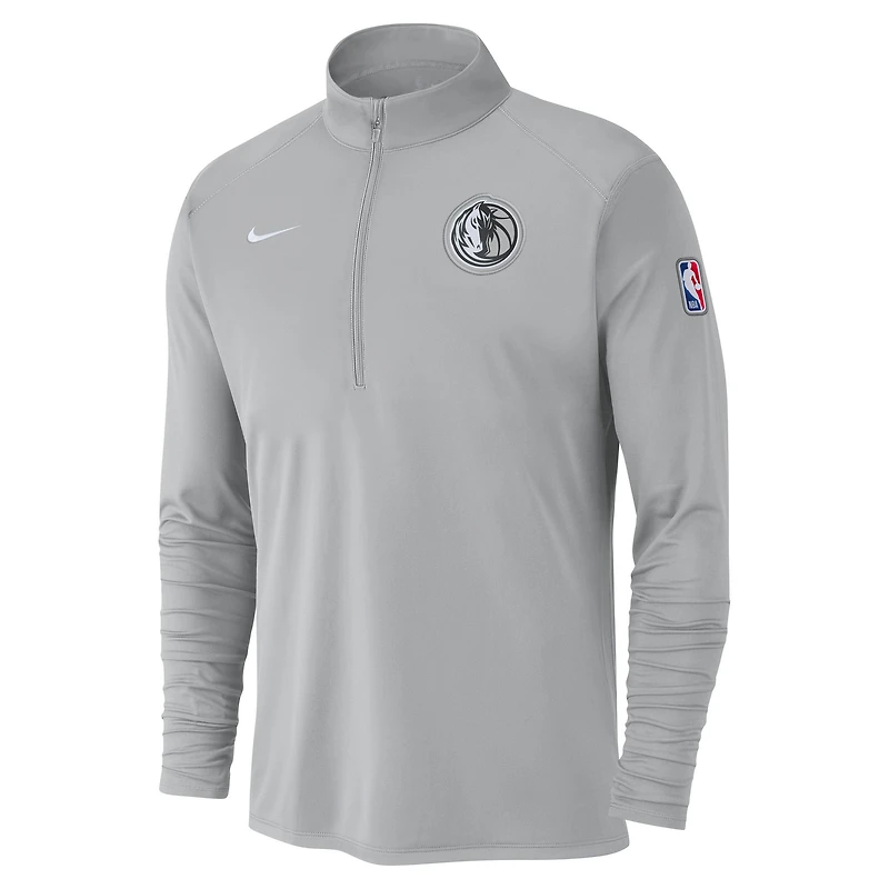 Men's Nike Silver Dallas Mavericks 2024/25 City Edition Authentic Coaches Performance Half-Zip Top