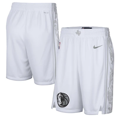 Short Nike blanc Dallas Mavericks City Edition Swingman 2024/25 pour homme