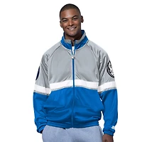 Veste de survêtement The Veteran Tricot Track entièrement zippée pour homme, bleu/blanc