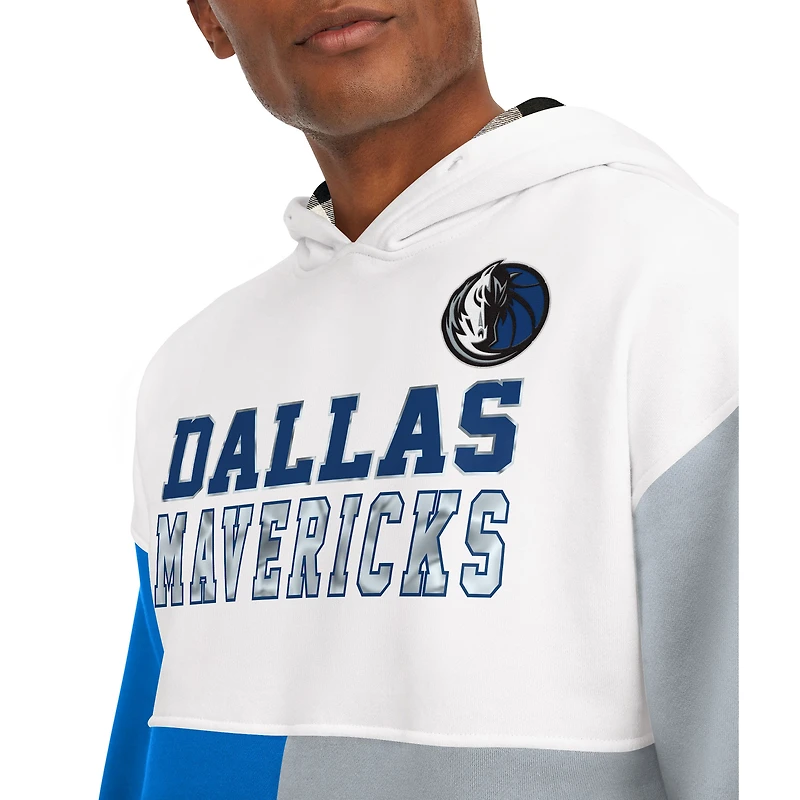 Sweat à capuche Tommy Jeans Andrew Split des Dallas Mavericks pour homme, blanc/royal