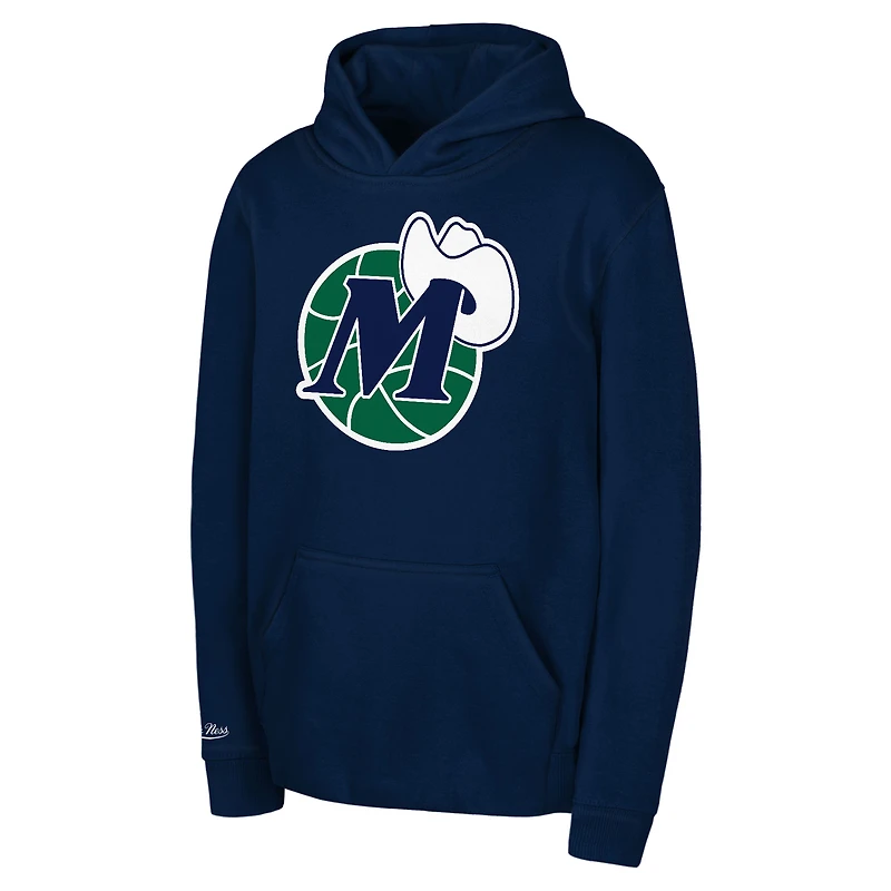 Sweat à capuche bleu marine avec logo rétro des Dallas Mavericks de Mitchell & Ness pour enfant d'âge préscolaire
