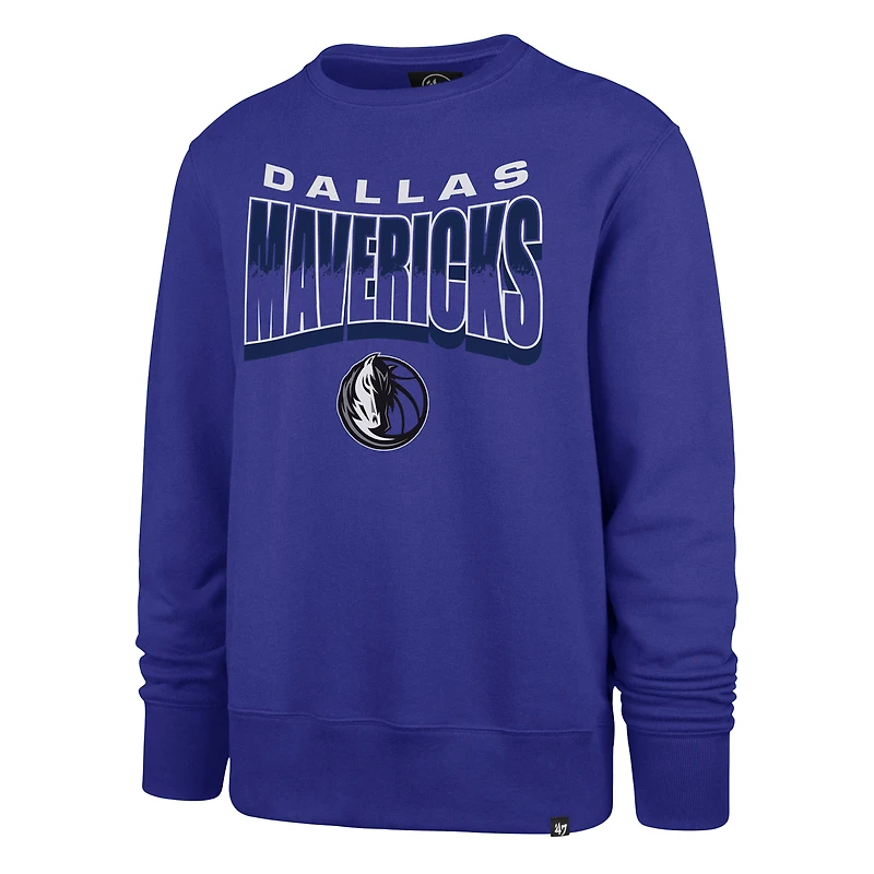 Sweat-shirt ras du cou unisexe bleu Dallas Mavericks Brush By Headline '47