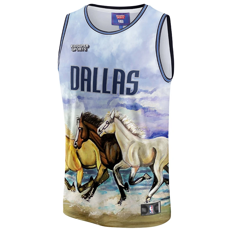Maillot unisexe NBA & KidSuper Studios by Fanatics bleu Dallas Mavericks Hometown