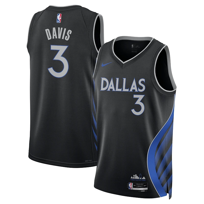 Maillot unisexe Nike Anthony Davis noir Dallas Mavericks 2025/26 Swingman - Édition City