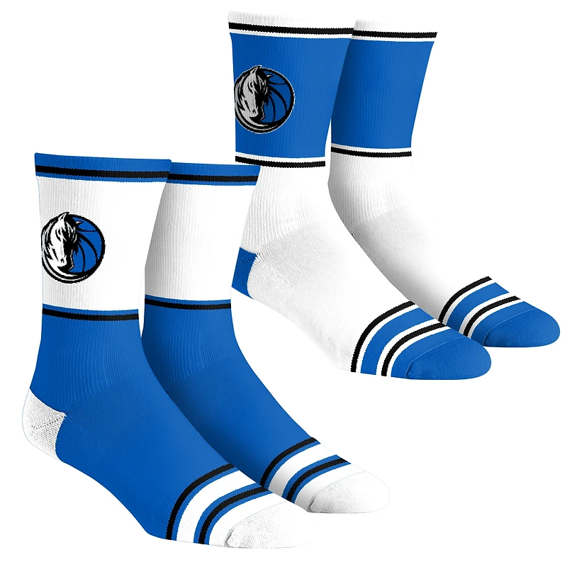 Lot de 2 paires chaussettes unisexes Rock Em Socks Dallas Mavericks à blocs couleurs
