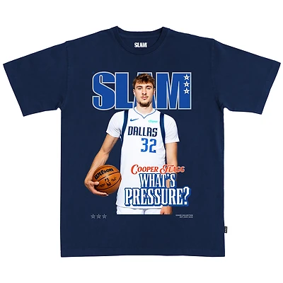 T-shirt unisexe bleu marine avec drapeau Cooper SLAM des Dallas Mavericks