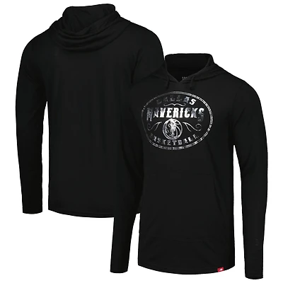 T-shirt à capuche manches longues unisexe Sportiqe Dallas Mavericks Rowan Tri-Blend noir