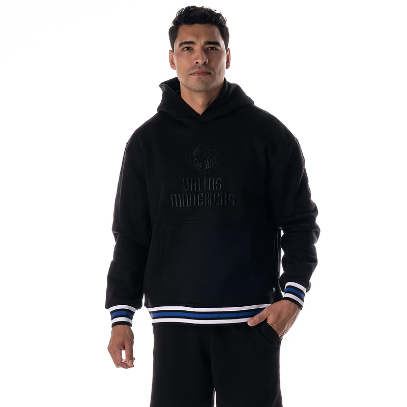Sweat à capuche unisexe noir Dallas Mavericks de The Wild Collective, côtelé et ton sur ton, qualité supérieure
