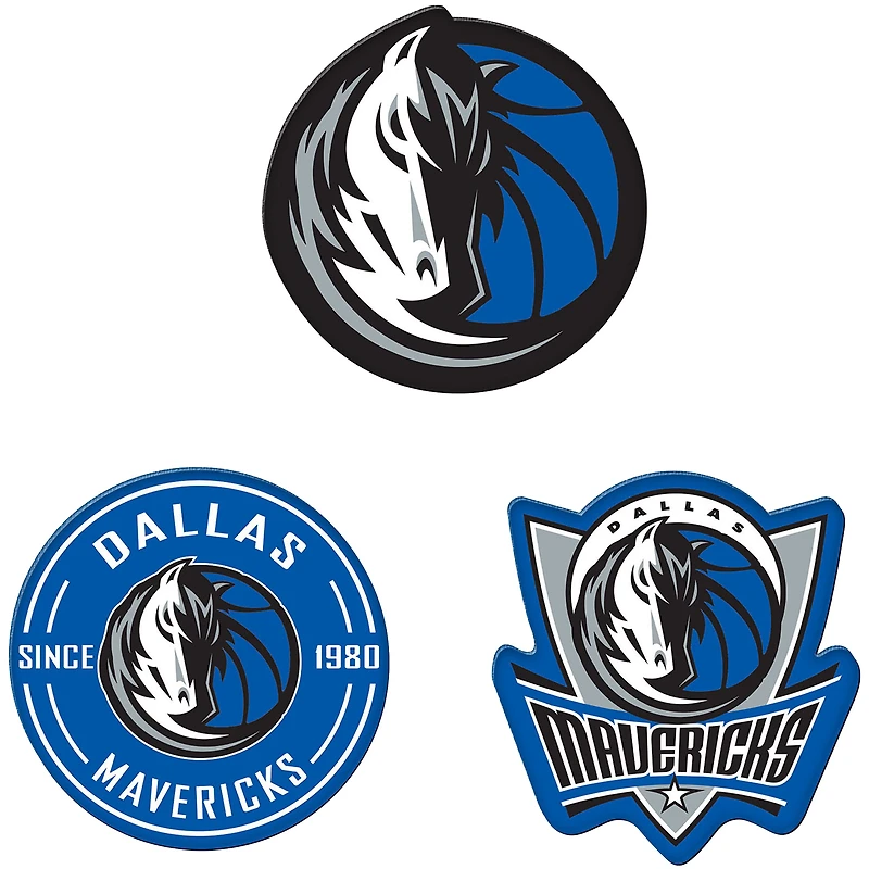 Lot de 3 aimants de réfrigérateur WinCraft Dallas Mavericks de qualité supérieure