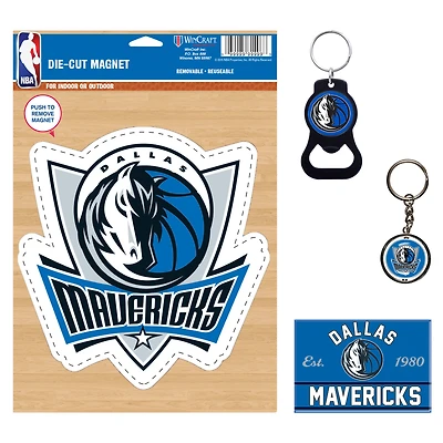 Ensemble de 4 porte-clés et aimants WinCraft Dallas Mavericks