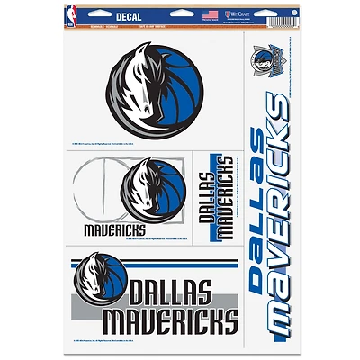 Feuille d'autocollants multi-usages WinCraft Dallas Mavericks Primary 11'' x 17''