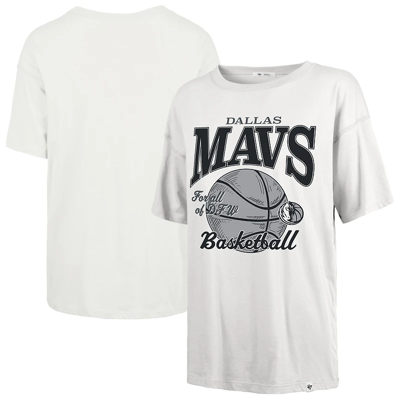 Women's '47  White Dallas Mavericks City Edition Down Court Sadie T-Shirt