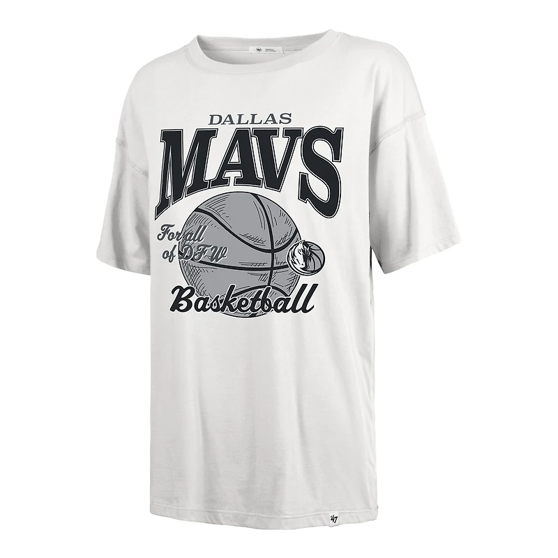 Women's '47  White Dallas Mavericks City Edition Down Court Sadie T-Shirt