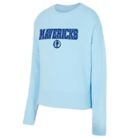 Ensemble haut à manches longues et short Elevation Tri-Blend bleu clair Dallas Mavericks de Concepts Sport pour femme