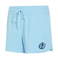 Ensemble haut à manches longues et short Elevation Tri-Blend bleu clair Dallas Mavericks de Concepts Sport pour femme