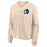 Women's Fanatics Natural Dallas Mavericks Boxed Out Drop Fashion Long Sleeve T-Shirt