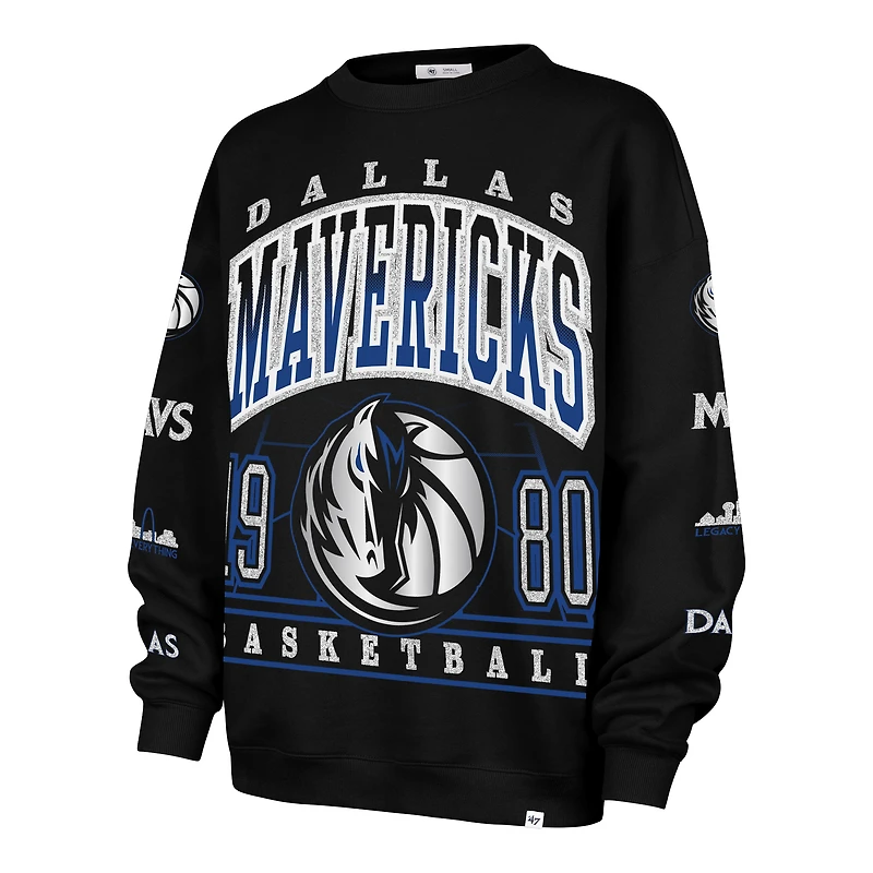 Sweat-shirt oversize « Go Big » Dallas Mavericks City Edition 2025/26 noir pour femme, modèle 47.