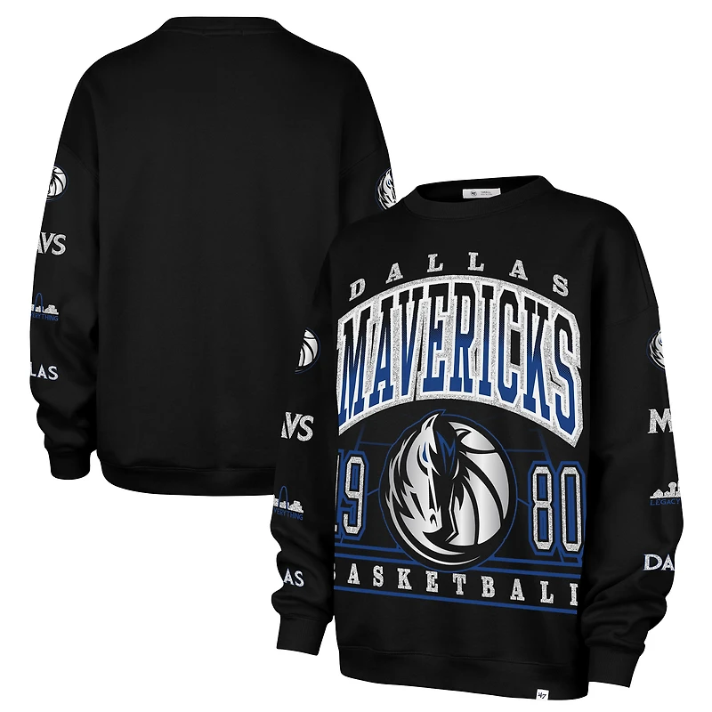 Women's '47 Black Dallas Mavericks 2025/26 City Edition Go Big Oversized Sweatshirt