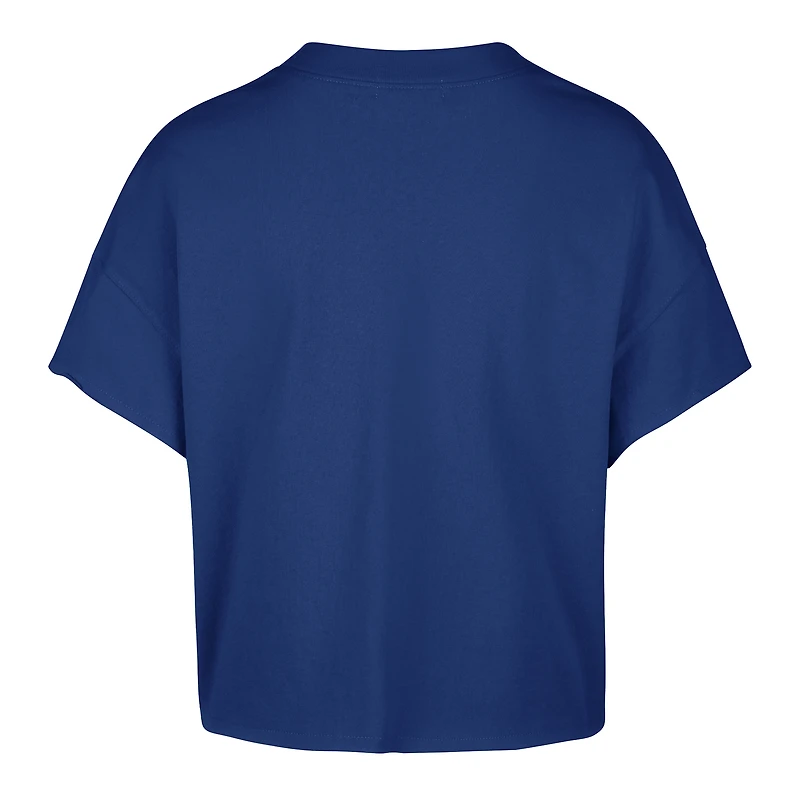 Women's '47 Blue Dallas Mavericks Elation Oversized Notch Neck T-Shirt