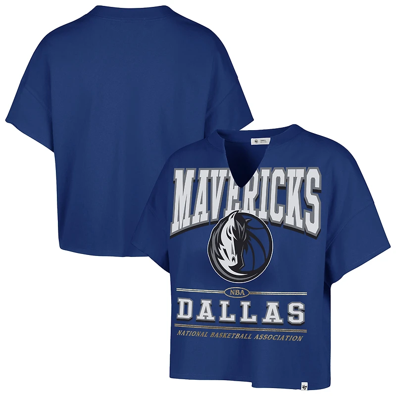 T-shirt surdimensionné à col cranté Elation bleu Dallas Mavericks '47 pour femme