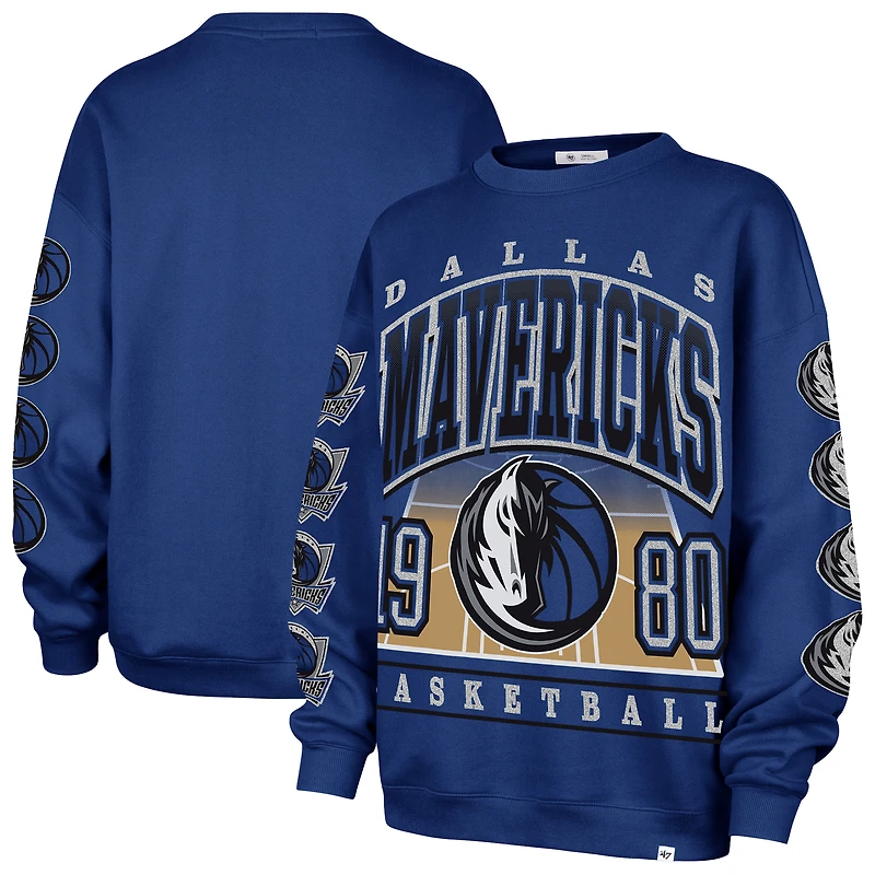 Sweat-shirt surdimensionné bleu Dallas Mavericks Go Big pour femme '47