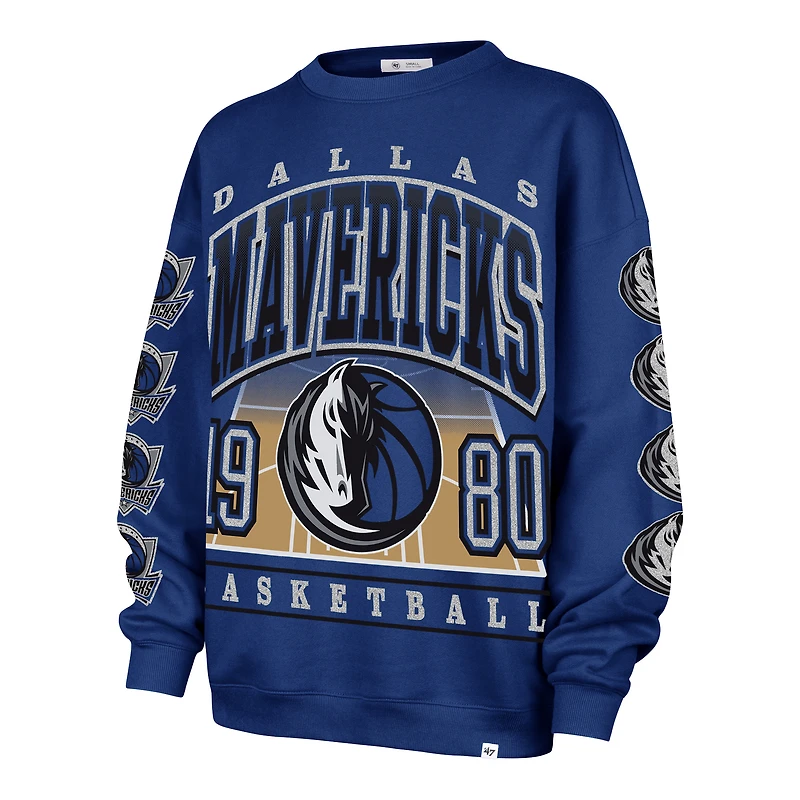 Sweat-shirt surdimensionné bleu Dallas Mavericks Go Big pour femme '47