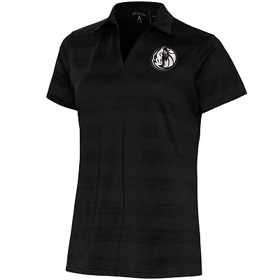 Polo femme Antigua noir Dallas Mavericks brossé métallisé Compass