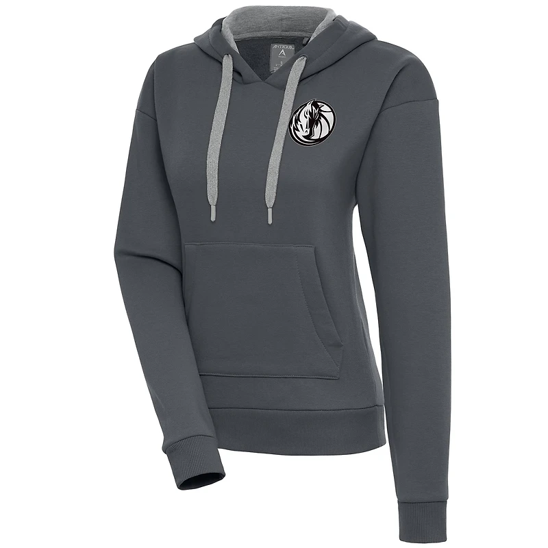 Sweat à capuche Victory métallique brossé pour femme, couleur anthracite, Dallas Mavericks