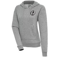 Women's Antigua  Heather Gray Dallas Mavericks Brushed Metallic Victory Pullover Hoodie