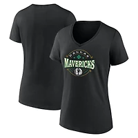 Women's  Black Dallas Mavericks Lucky V-Neck T-Shirt