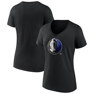 Women's  Black Dallas Mavericks Midnight Mascot V-Neck T-Shirt