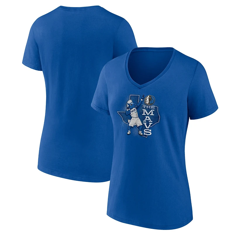 Women's Blue Dallas Mavericks Pick and Roll Coverage V-Neck T-Shirt