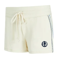 Ensemble haut à manches longues et short en tricot kaki Hacci de Dallas Mavericks pour femme Concepts Sport Cream