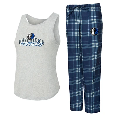Ensemble débardeur et pantalon Dallas Mavericks Regulate bleu marine/gris chiné pour femme