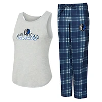 Ensemble débardeur et pantalon Dallas Mavericks Regulate bleu marine/gris chiné pour femme