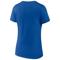 T-shirt bleu à col en V Fanatics pour femmes de la collection Hometown des Dallas Mavericks