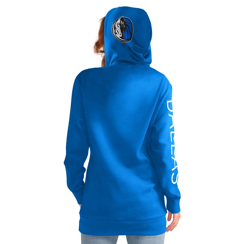 Sweat à capuche bleu G-III 4Her pour femme de Carl Banks, motif Dallas Mavericks Base Coach