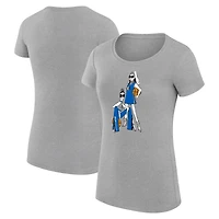 T-shirt de basket-ball léger et ultra-ajusté G-III 4Her par Carl Banks pour femme, gris chiné, des Dallas Mavericks