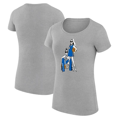 Women's G-III 4Her by Carl Banks Heather Gray Dallas Mavericks Super-Slim Fit Lightweight Basketball Girls T-Shirt