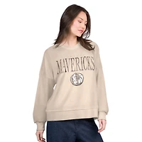 Women's G-III 4Her by Carl Banks Natural Dallas Mavericks Oversized Vet II Sweatshirt
