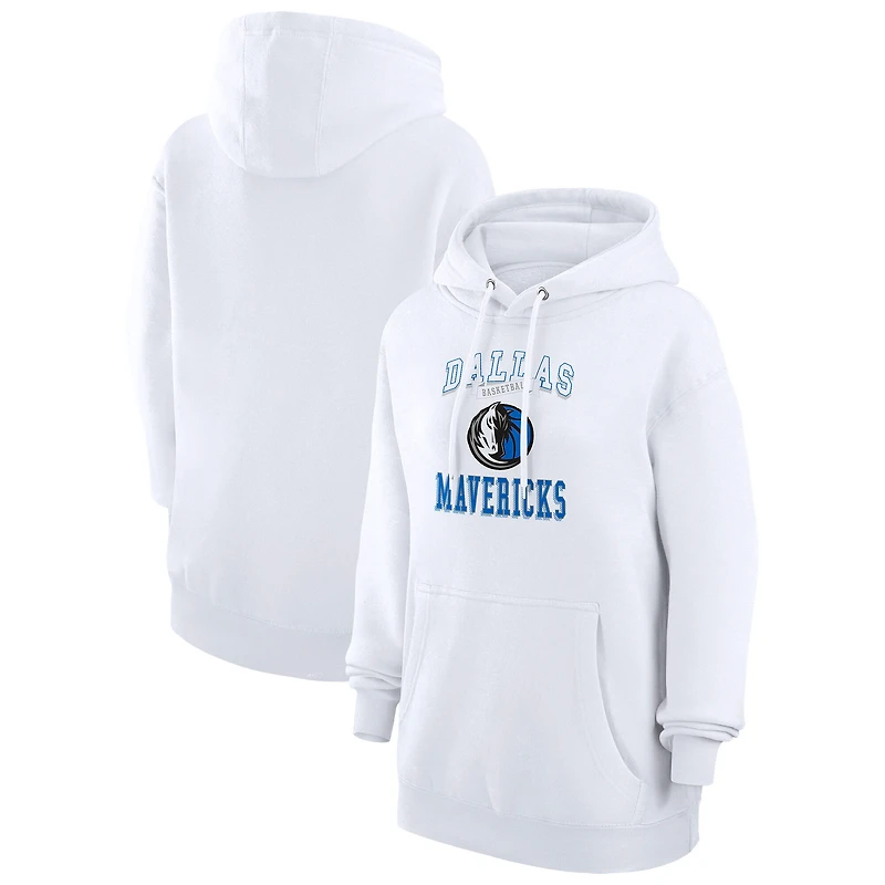 Sweat à capuche en polaire blanc motif graphique Dallas Mavericks G-III 4Her par Carl Banks pour femme