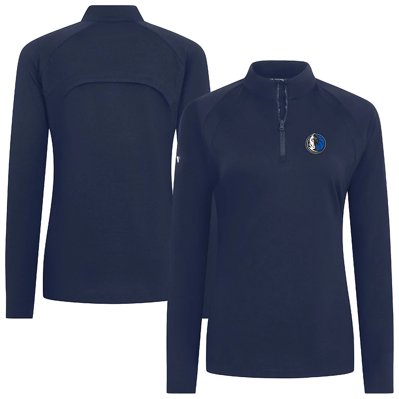 Haut à fermeture éclair quart de tour Flex Insignia 2.0 bleu marine pour femme des Dallas Mavericks Levelwear