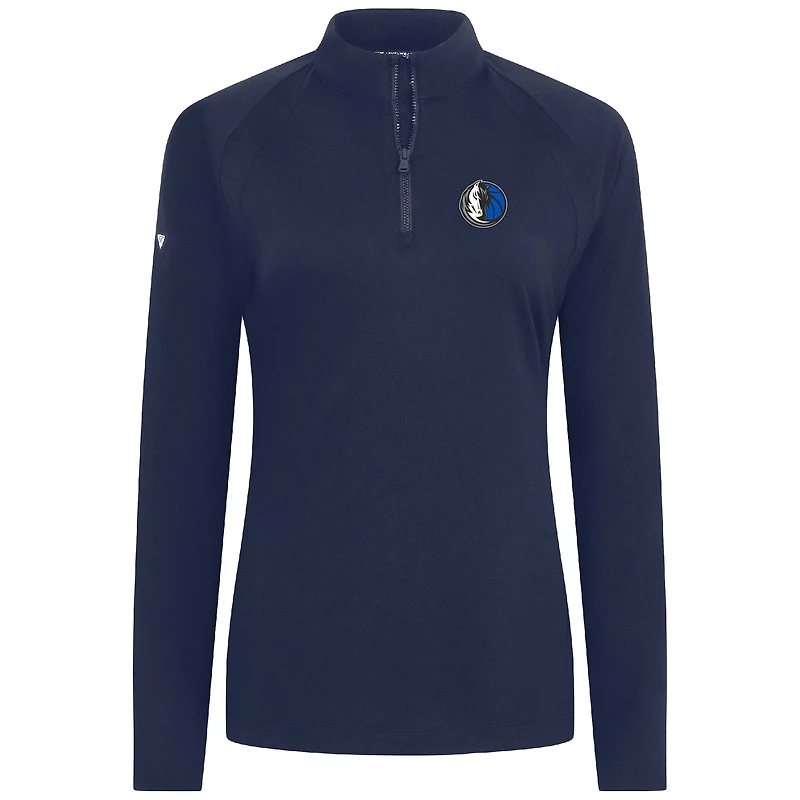 Haut à fermeture éclair quart de tour Flex Insignia 2.0 bleu marine pour femme des Dallas Mavericks Levelwear